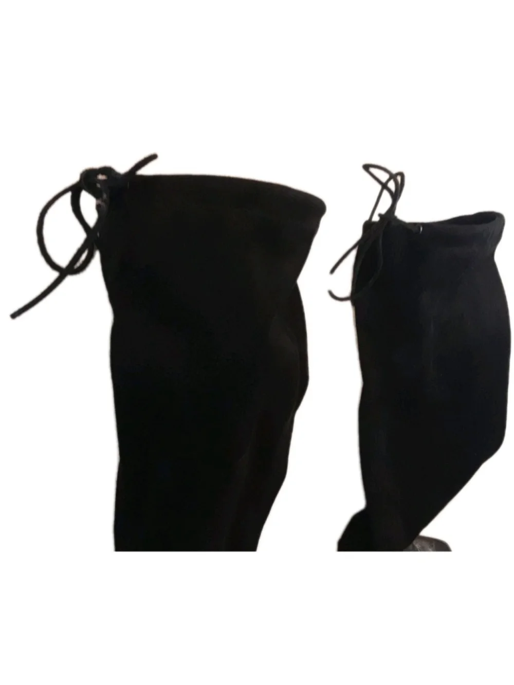 FREE PEOPLE-BICOASTAL Over Knee Boots-Black- Low Heel-Zip & Tie Sz 36/6